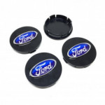 Ford Kromlu Damla Geçme Jant Göbeği Siyah 4'lü 60-55mm