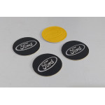 FORD Siyah Alüminyum Yapıştırma Jant Göbeği 4'lü 52 mm