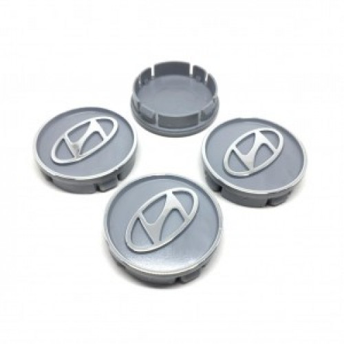 Hyundai Kabartma Geçme Jant Göbeği Gri 4'lü 55mm
