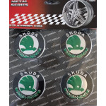 Skoda Yeşil Alüminyum Yapıştırma Jant Göbeği 4'lü 55mm